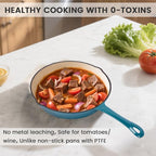 Hisencn Enameled Cast Iron Frying Pan Set, 3 Piece Set of Skillets, PFAS & PTFE - Image 6