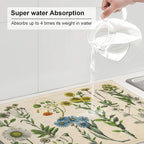 Plants Herbs Floral Dish Drying Mat XL Microfiber Kitchen Drying Mat Large Dish - Image 4