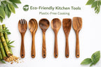 Teak Wood Kitchen Utensils Set – 6 Piece, Sustainable Teak Cooking Utensils - Image 11