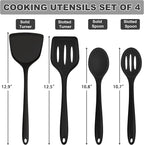 TeamFar Silicone Cooking Utensils, Heat-Resistant Solid & Slotted Cooking - Image 2