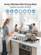 SUNLY 2 Tier Dish Drying Rack, Extra Large Dish Rack, Expandable Dish Racks - Image 2