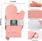 4 Pieces Oven Mitts of Macaron Color Thickened Non-Slip Silicone Kitchen Gloves - Image 2