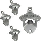 4 PCS Bottle Opener Wall Mounted Stainless, Antique Silver Rust-free Screw in by Wallmountedbottleopener