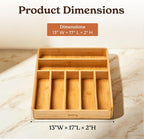 SMIRLY Silverware Drawer Organizer – Bamboo Kitchen Drawer Organizer, - Image 3