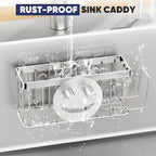 MURLONG Sponge Holder for Kitchen Sink, Sink Caddy Smiley Face, 4-in-1 Sponge - Image 7