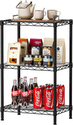 SINGAYE 3 Small Shelves Storage Shelf Wire Shelving Unit Metal Shelf Adjustable by SINGAYE