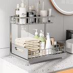 Saydear Under Sink Organizer Storage 2-Tier Premium Metal Pull-Out Kitchen - Image 3