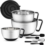 Rorence Stainless Steel Mixing Bowls: Metal Mixing Bowl Set by Rorence