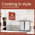 Stainless Steel Stockpot with Tempered Glass Lid 14 Quart, Durable 18/0 - Image 3