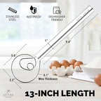 Zulay Kitchen 13-Inch Danish Dough Whisk - Image 2