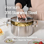 316 Stainless Steel 3.6 Quart Heavy Duty Soup Pot - Image 3