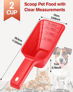 2 Cup Dog Food Scoop, Plastic Pet Food Scoop - Image 2