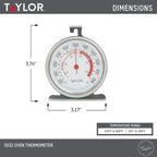 Taylor 5932 Large Dial Oven Thermometer 2 Pack, 3.25 Inch Stainless Steel - Image 3