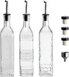 MDLUU Oil and Vinegar Dispenser Set, 17oz Clear Glass Olive Oil Bottles - Image 9
