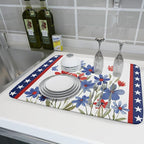 Giwawa 4th of July Flower Dish Drying Mat 18"x24" Independence Day Stars Dish - Image 6