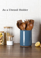 ABRUTY Utensil Holder, 6.7" Ceramic Kitchen Utensil Crock - Image 3