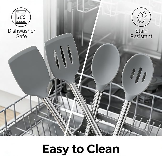 Vayvnt 4 PCS Cooking Utensils Set, Silicone Kitchen Spatula Set - Image 7