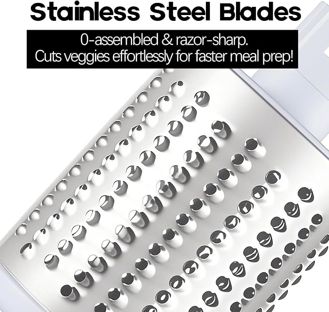 Rotary Cheese Grater with Handle, Round Mandoline Speed Kitchen Slicer - Image 6