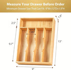 Umilife Bamboo Kitchen Drawer Organizer, 9 Inch Silverware Utensils Tray Holder - Image 6