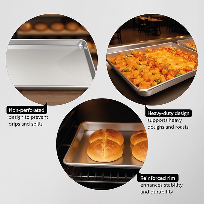 Restaurantware Met Lux 26 x 18 Inch Industrial Baking Pan 1 Heavy-Duty - Image 3