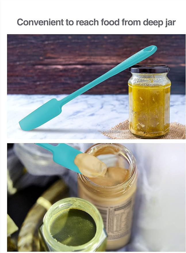 2-Pack Vovoly Silicone Jar Spatulas, Small Seamless Design Rubber Scraper - Image 6