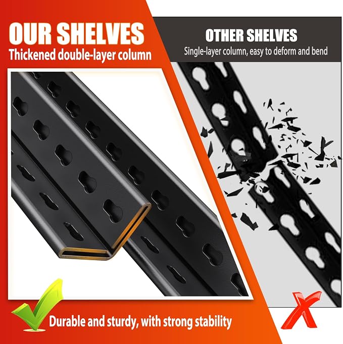 Set of 2 71"H Garage Shelving-2050LBS 5 Tier Storage Shelves, Adjustable Heavy - Image 5