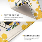 Giwawa Bee Kind Dish Drying Mat, Summer Bees Flowers Dish Drainer Mats - Image 3