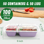 Dealusy 50 Pack 28 oz Meal Prep Containers Reusable - Image 2