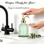SheeChung Clear Glass Soap Dispenser, 12 Oz Liquid Hand Soap Dispenser - Image 4