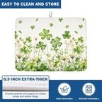 St Patrick's Day Dish Drying Mat 18 x 24 Inch Green Clover Dish Drainer Rack - Image 5