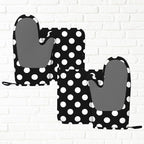 Black White Retro Polka Dot Oven Mitts and Pot Holders Sets of 4, Heat - Image 6