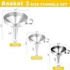 Anaeat Stainless Steel Kitchen Funnel, Oils & 1 Pc Cleaning Brush - Image 6