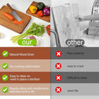 Solid Teak Wood Cutting Board Set One Piece Non Glued Extra Large Thick Crack - Image 5