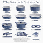 CAROTE 27pcs Ceramic Cookware Set Nonstick, Pots and Pans Set Non Stick - Image 2