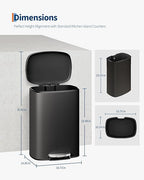 GarveeHome 13 Gal & 2.6 Gal Trash Can Combo Set, Kitchen Trash Can and Bathroom - Image 7