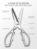 Kitchen Scissors, Forged Stainless Steel Heavy Duty Kitchen Shears, Dishwasher - Image 3