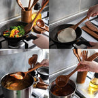 Wooden Utensil Set 8 Pcs – Sturdy & Easy to Clean, Natural Teak Wooden Spoons - Image 9