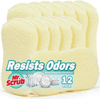 Mr. Scrub Kitchen Sponges, Dish Scrub Sponge 12 Pack Odor-Resistant, by MrScrubCleaninghelpers