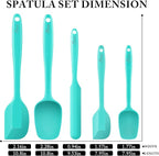 HOTEC 600℉ Heat Resistant BPA-Free Silicone Rubber Spatula Set, Kitchen Cooking - Image 2