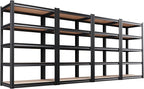 Set of 4 71"H-35"W-16D Garage Shelving-2050LBS 5 Tier Storage Shelves, by Unknown