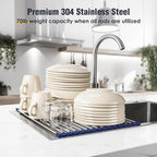 Tomorotec 17.7" x 12.5" Roll Up Dish Drying Rack Over Sink Drying Rack Sink - Image 5
