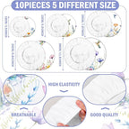 Patelai 10 Pcs Bowl Covers Reusable in 5 Size Stretch Cloth Fabric Elastic Food - Image 2