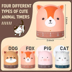 Queekay 4 Pcs Kitchen Cooking Timer Animal Mechanical Timer 60 Minute Wind up - Image 2