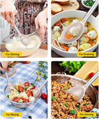 Pack of 2 Large Silicone Cooking Spoons, Non Stick Solid Basting Spoon - Image 3