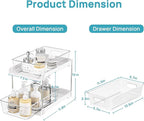 Vtopmart 2 Pack Bathroom Organizer, 2 Tier White Under Sink Organizers Vanity - Image 2