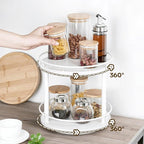 YATINEY Spice Rack, 2-Tier Turntable Organizer - Image 3