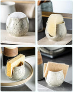 Zoeeker Sponge Holder for Kitchen Sink, Ceramic Dish Sponge Dish Rack Scrubby - Image 6