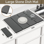 Large Stone Dish Drying Mat for Kitchen Counter, Foldable Water Absorbing - Image 2
