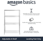Amazon Basics 4-Shelf Adjustable Heavy Duty Steel Wire Rack Storage Shelving - Image 4