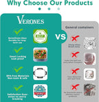 VERONES 30 Pieces Glass Meal Prep Containers Set, Stackable Glass Food Storage - Image 5
